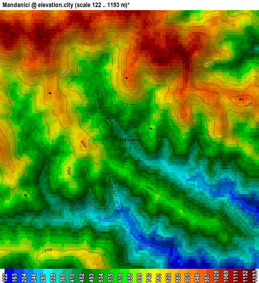 Mandanici elevation map