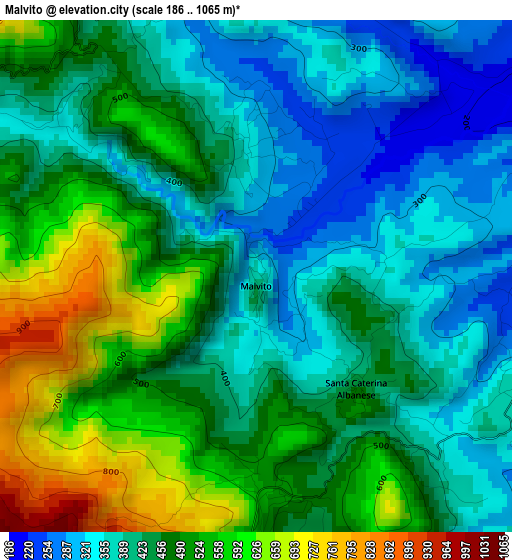 Malvito elevation map