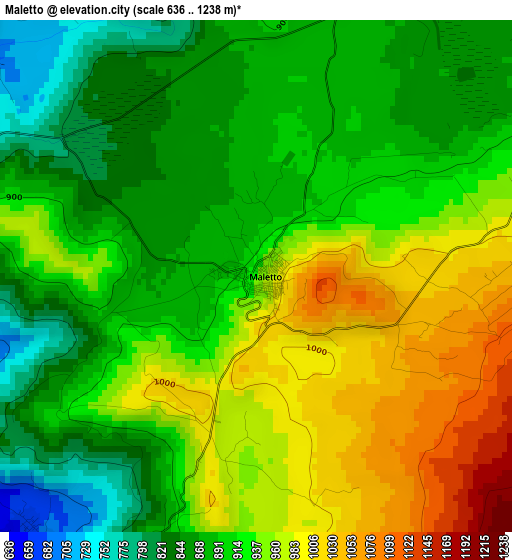 Maletto elevation map