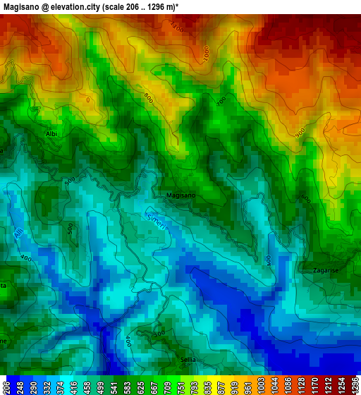 Magisano elevation map