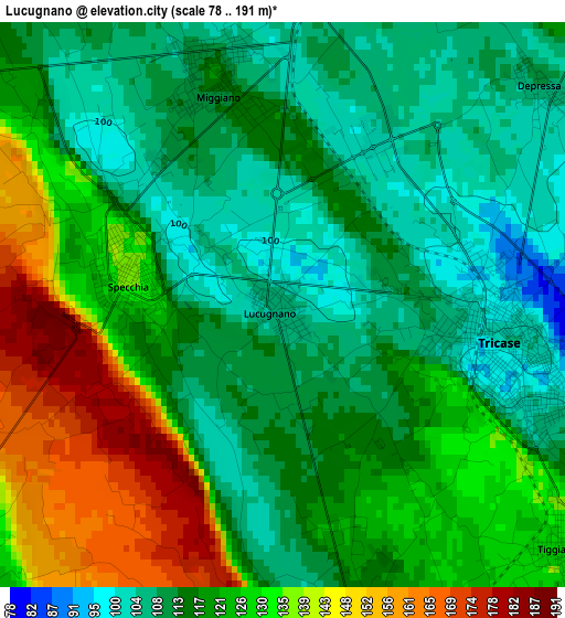 Lucugnano elevation map