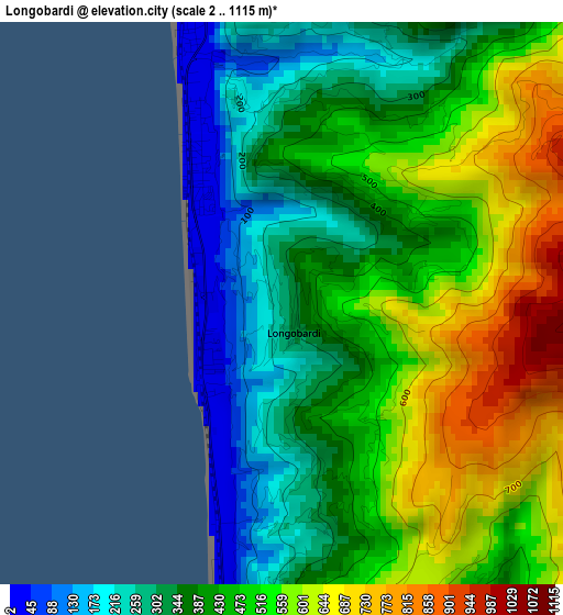 Longobardi elevation map