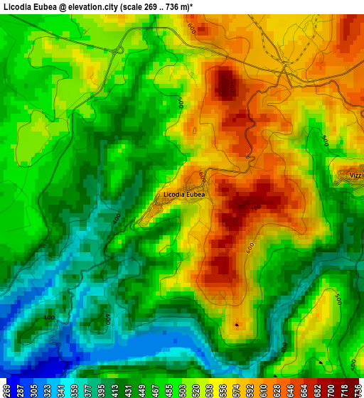 Licodia Eubea elevation map