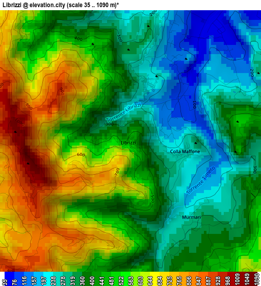 Librizzi elevation map