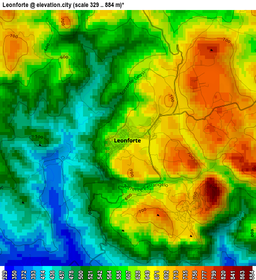 Leonforte elevation map