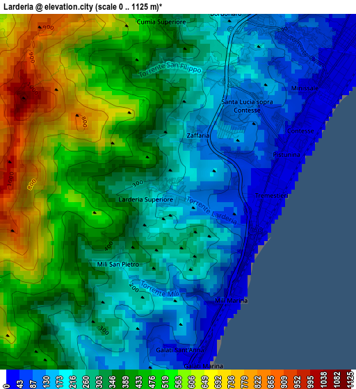 Larderia elevation map