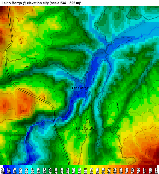 Laino Borgo elevation map