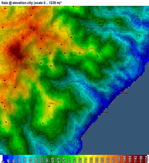 Itala elevation map