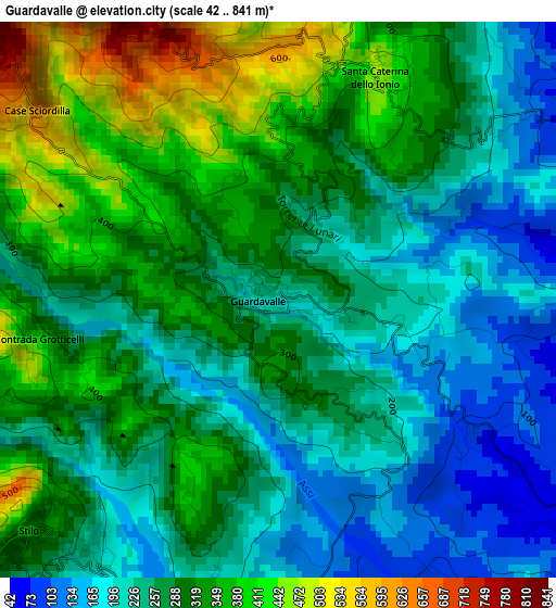 Guardavalle elevation map