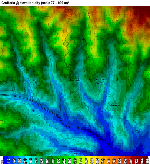 Grotteria elevation map