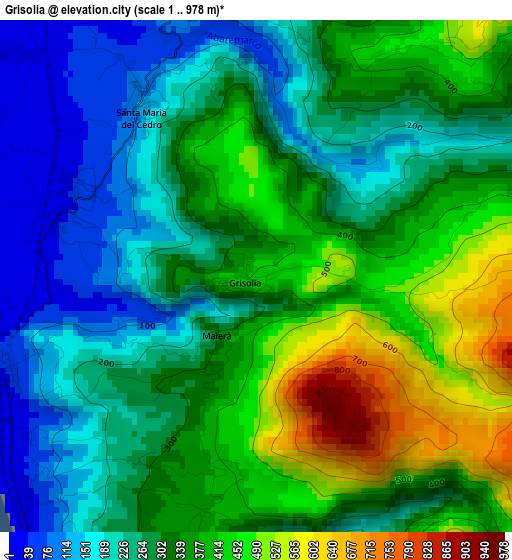 Grisolia elevation map