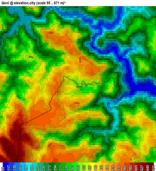 Goni elevation map