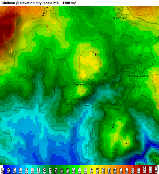 Giuliana elevation map