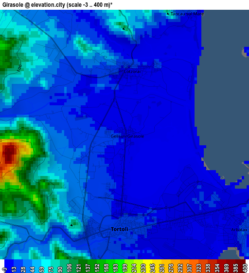 Girasole elevation map