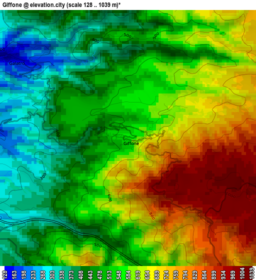 Giffone elevation map