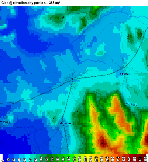 Giba elevation map