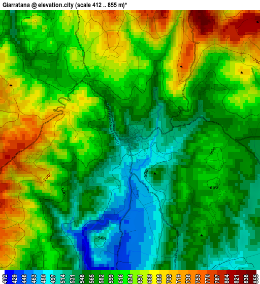 Giarratana elevation map