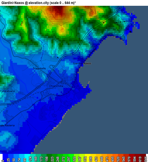 Giardini-Naxos elevation map
