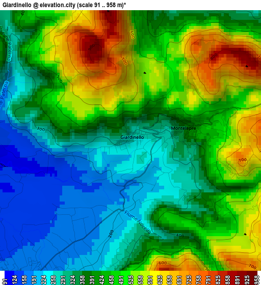 Giardinello elevation map