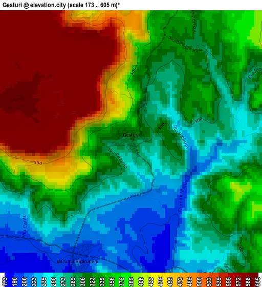 Gesturi elevation map