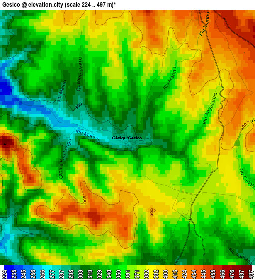 Gesico elevation map