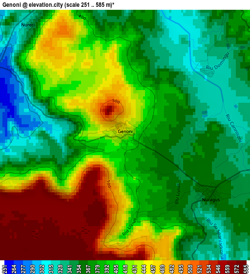 Genoni elevation map