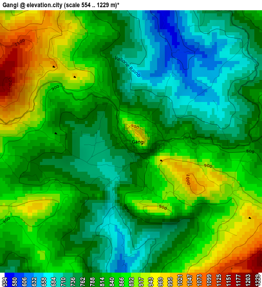 Gangi elevation map