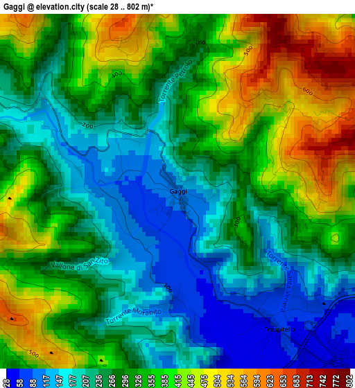 Gaggi elevation map