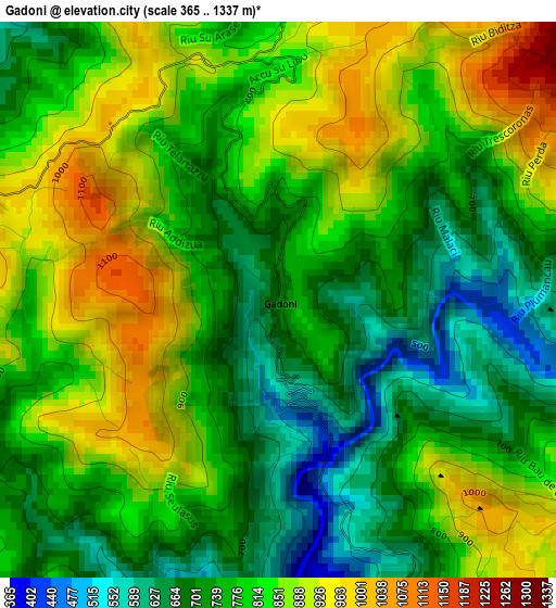 Gadoni elevation map