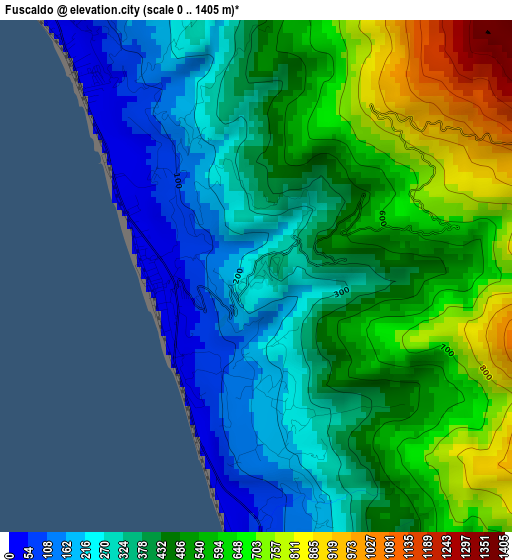 Fuscaldo elevation map