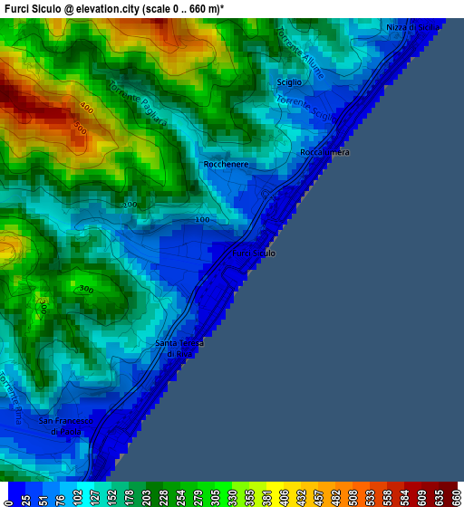 Furci Siculo elevation map