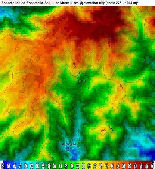 Fossato Ionico-Fossatello-San Luca Marcelluzzo elevation map