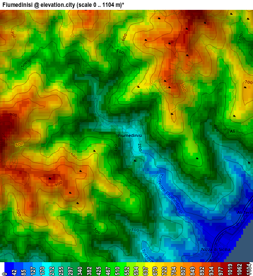 Fiumedinisi elevation map