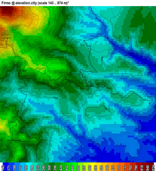 Firmo elevation map