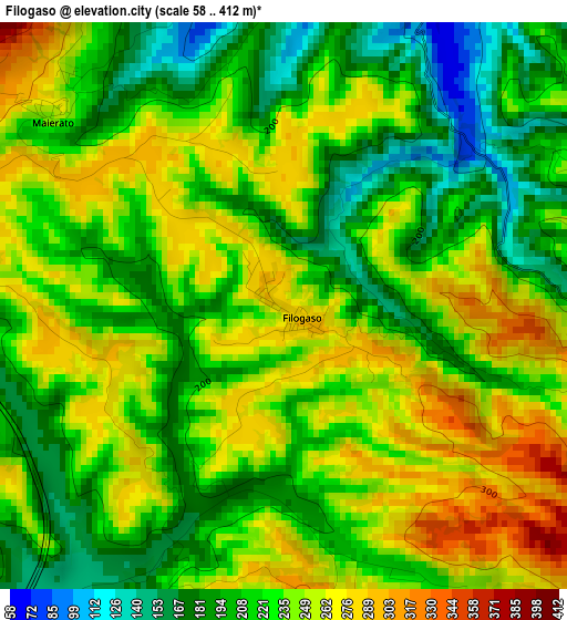 Filogaso elevation map