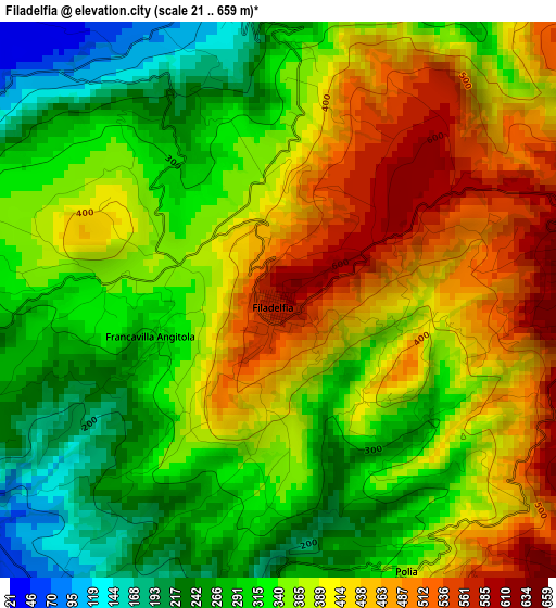 Filadelfia elevation map