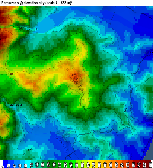 Ferruzzano elevation map