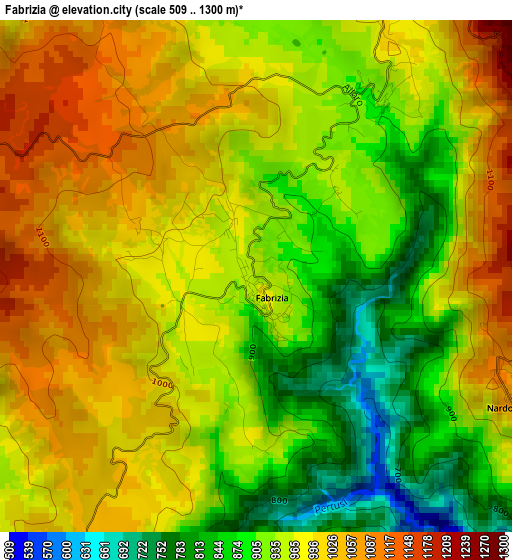 Fabrizia elevation map