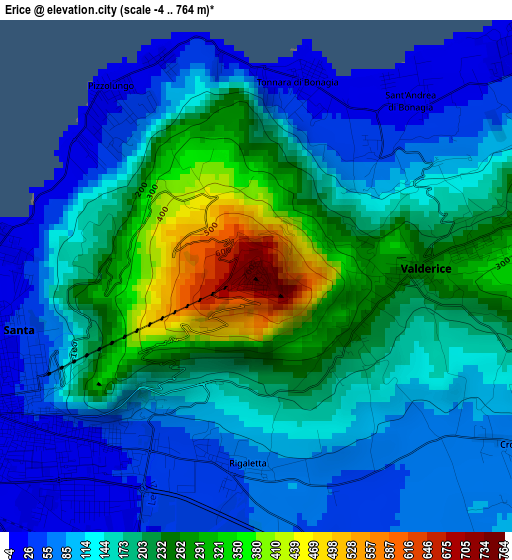 Erice elevation map