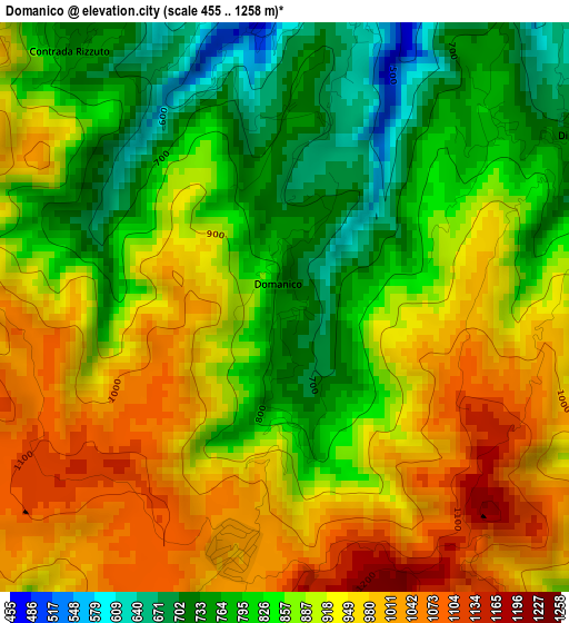 Domanico elevation map