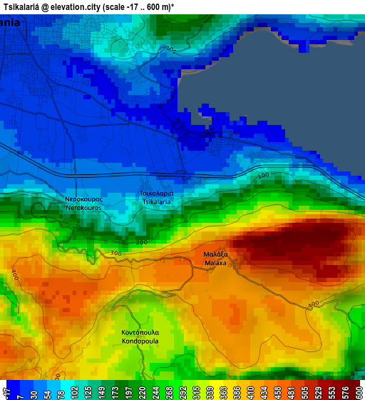 Tsikalariá elevation map