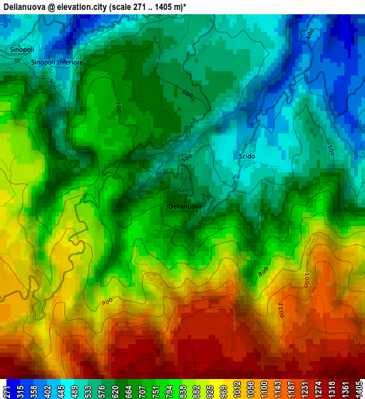 Delianuova elevation map