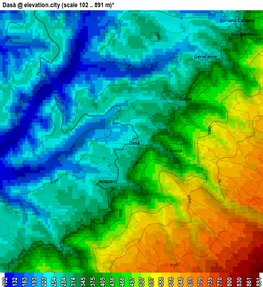 Dasà elevation map