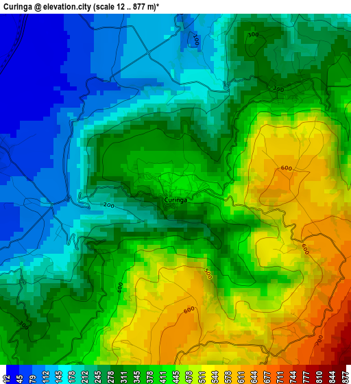 Curinga elevation map