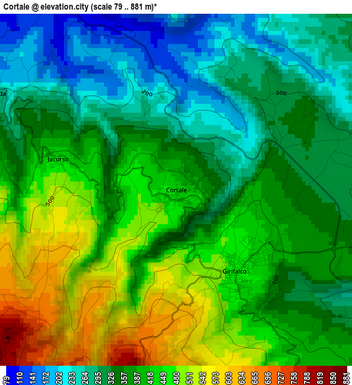 Cortale elevation map