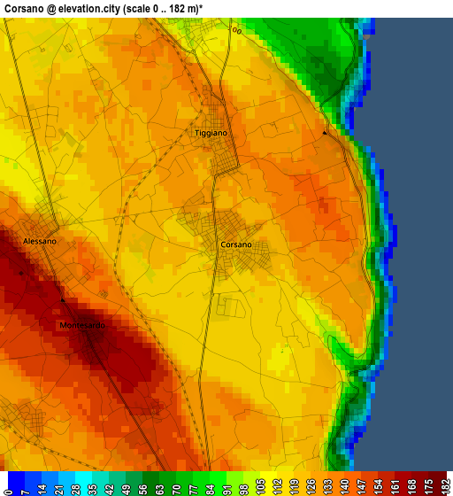 Corsano elevation map