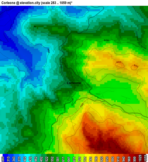 Corleone elevation map