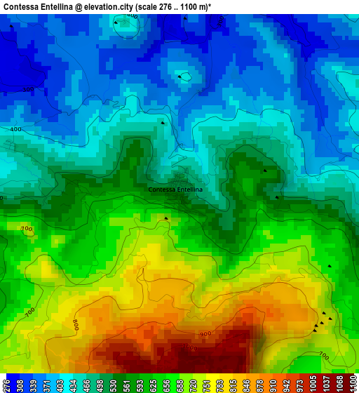 Contessa Entellina elevation map