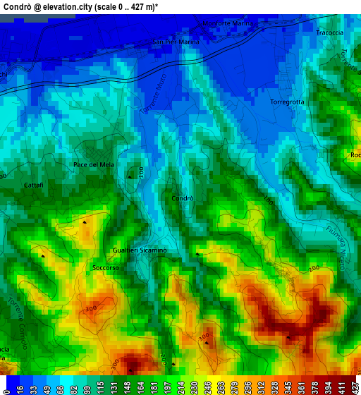 Condrò elevation map