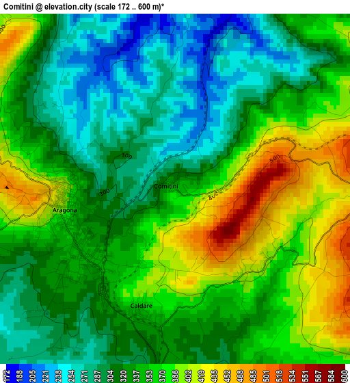 Comitini elevation map